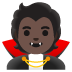 🧛🏿 vampire: dark skin tone display on Google